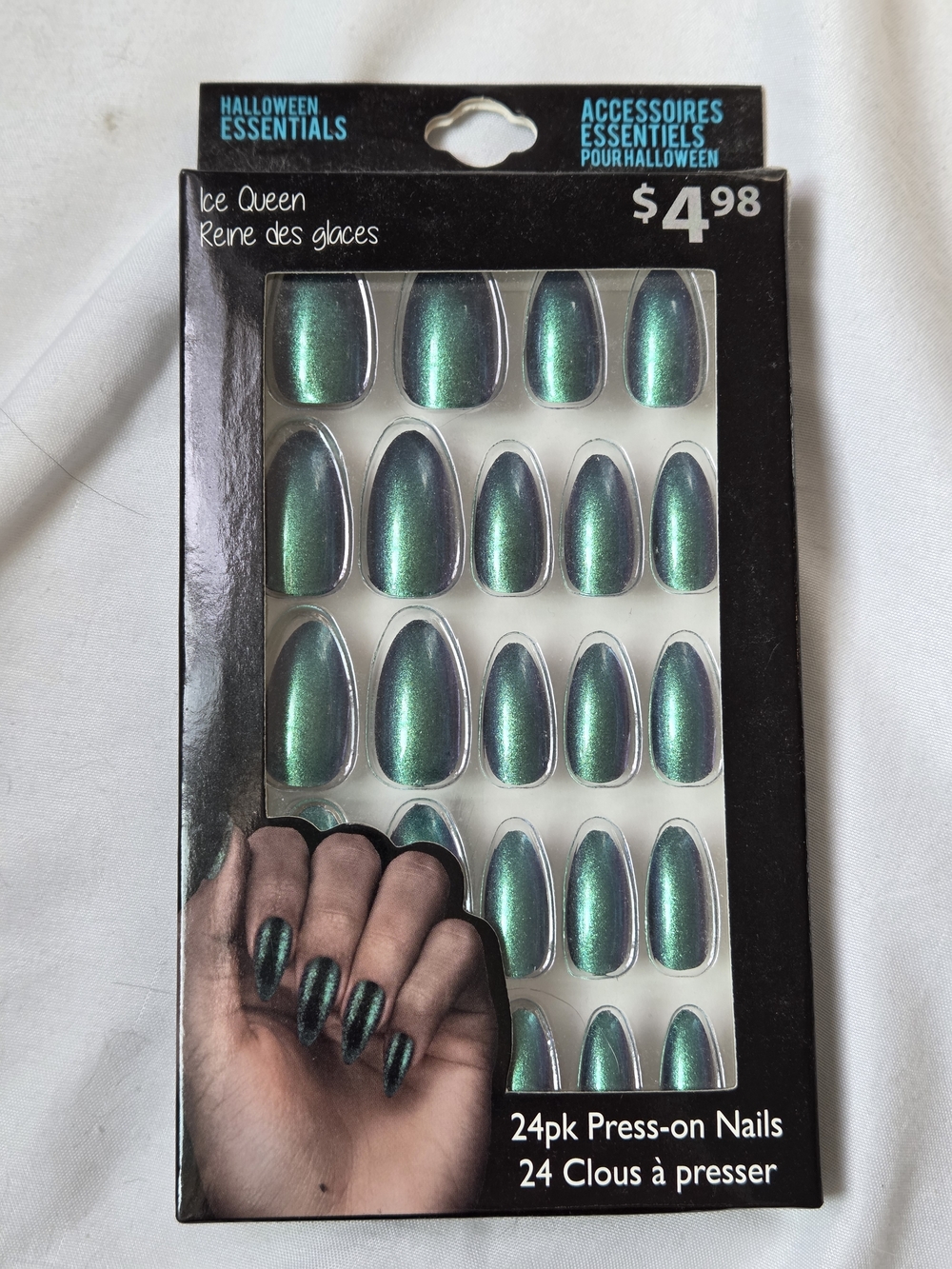 Ice Queen Green Iridescent Press-On Nails - 24 Pack